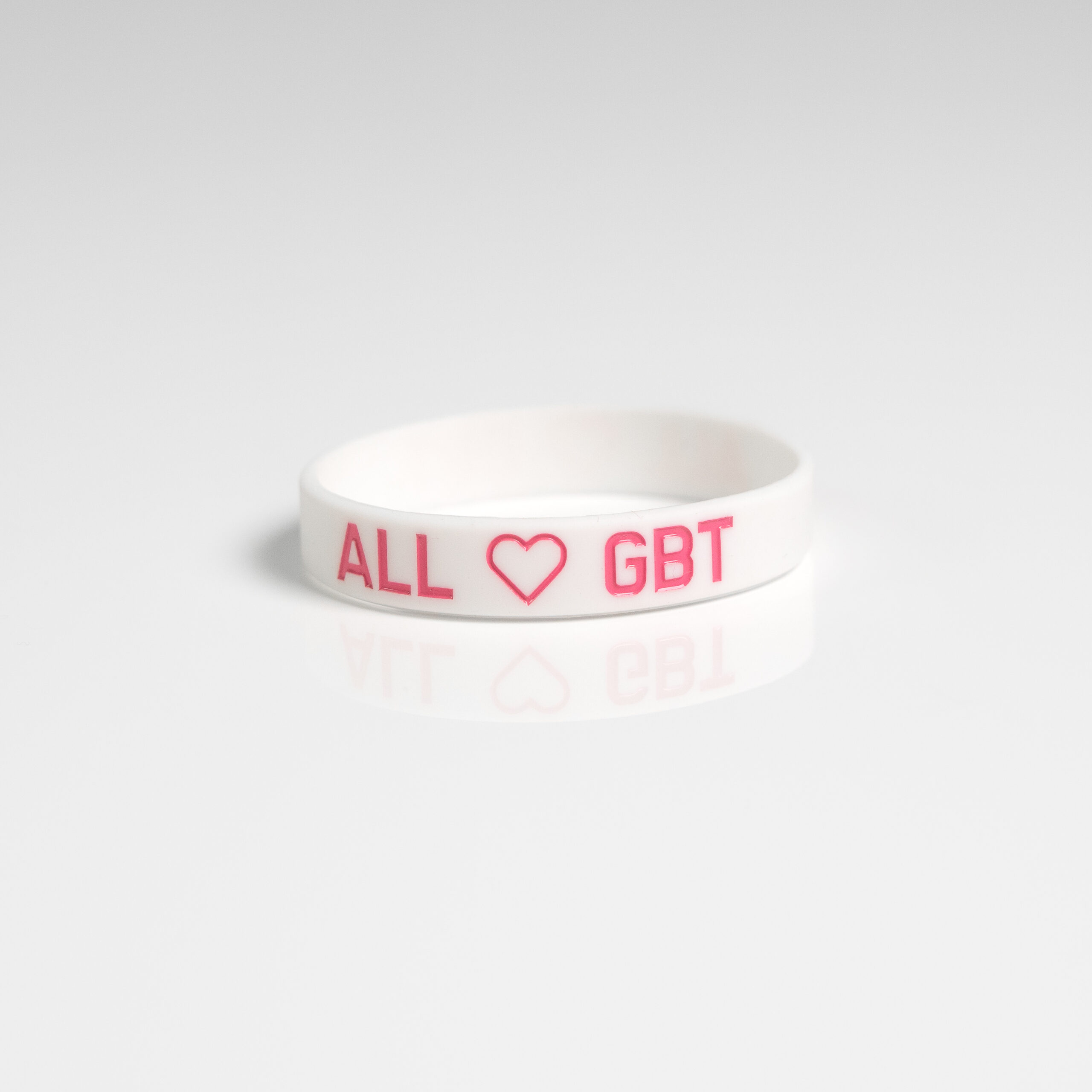 ALL LOVE GBT White Silicone Bracelet
